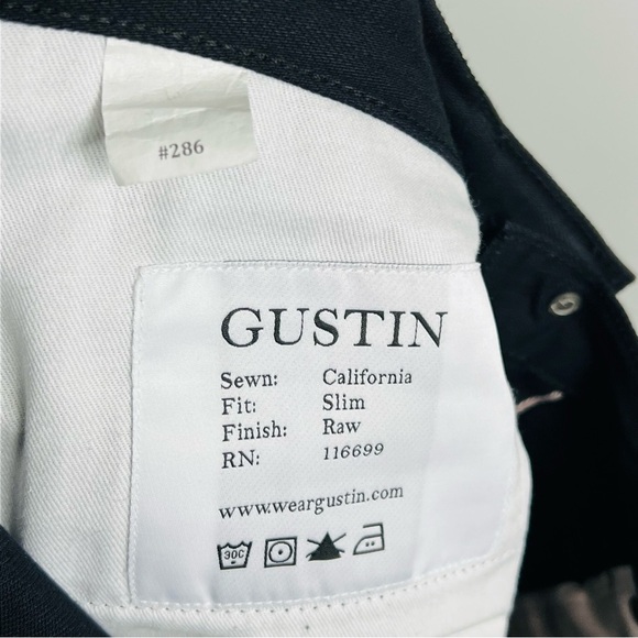 Gustin #286 Black x Black Slim Selvedge Denim Jeans 33 - Picture 9 of 12